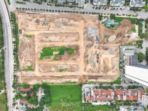 Cập nhật tiến độ thi công thực tế dự án The President Park CityLand Mễ Trì đang triển khai san lấp và làm móng.